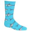 Hot Sox boys Animal Series Novelty Crew Casual Sock, Great White Shark (Aqua), Medium US view 2