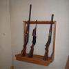 Handmade 8 Gun Vertical Wall Rack Single Barrel Model (Golden Oak Finish) view 1