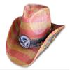 Vamuss Vintage USA American Flag Cowboy Hat w/Western Shape-It Brim (Eagle Flag) view 1