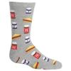 Hot Sox Girls' Big Fun Conversation Starter Crew 1 Pair Pack-Cool & Cute Casual Novelty Socks for Kids, Peanut Butter and Jelly (Sweatshirt Gray), Large/XLarge view 1