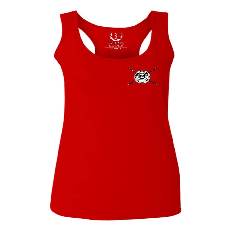 0137. Funny dope Graphic Skull Deadlifts Day Fitness Style wear Gym Workout Women's Tank Top Racerback (Red, Large)