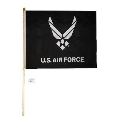 Miami Wholesale 5 Ft Wood Flag Pole Kit Bracket with 3x5 U.S. Air Force Wings Black White Flag Polyester Nylon 3'x5' House Banner 90cm x 150cm Grommets Double Stitched Premium Quality