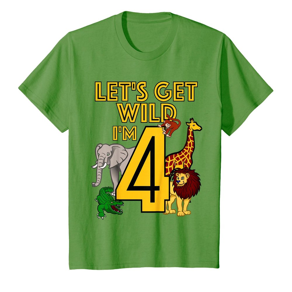 4 Year Old Zoo Birthday Shirt Safari Jungle Animal 4th Gift T-Shirt