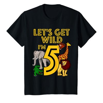 5 Year Old Zoo Birthday Shirt Safari Jungle Animal 5th Gift T-Shirt