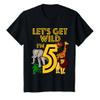 5 Year Old Zoo Birthday Shirt Safari Jungle Animal 5th Gift T-Shirt view 1