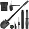 Survival Shovel, (28.3'') Camping Folding Shovel, Military Spade Multitool, Tactical Trench Tool, with Pickaxe, Compass, Whistle, Molle Bag for Digging, Metal-Detecting, Off Roading, Emergency view 1
