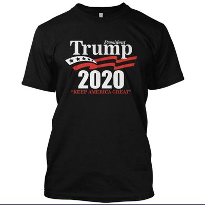 President Trump 2020 Keep America Great Political T Shirt Graphic Tee Black
