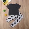 Infant Toddler Baby Girl Boy Easter Outfit Letter Print T-Shirt Tops Bunny Pants Summer Clothes Set (Grey, 3-4T) view 4