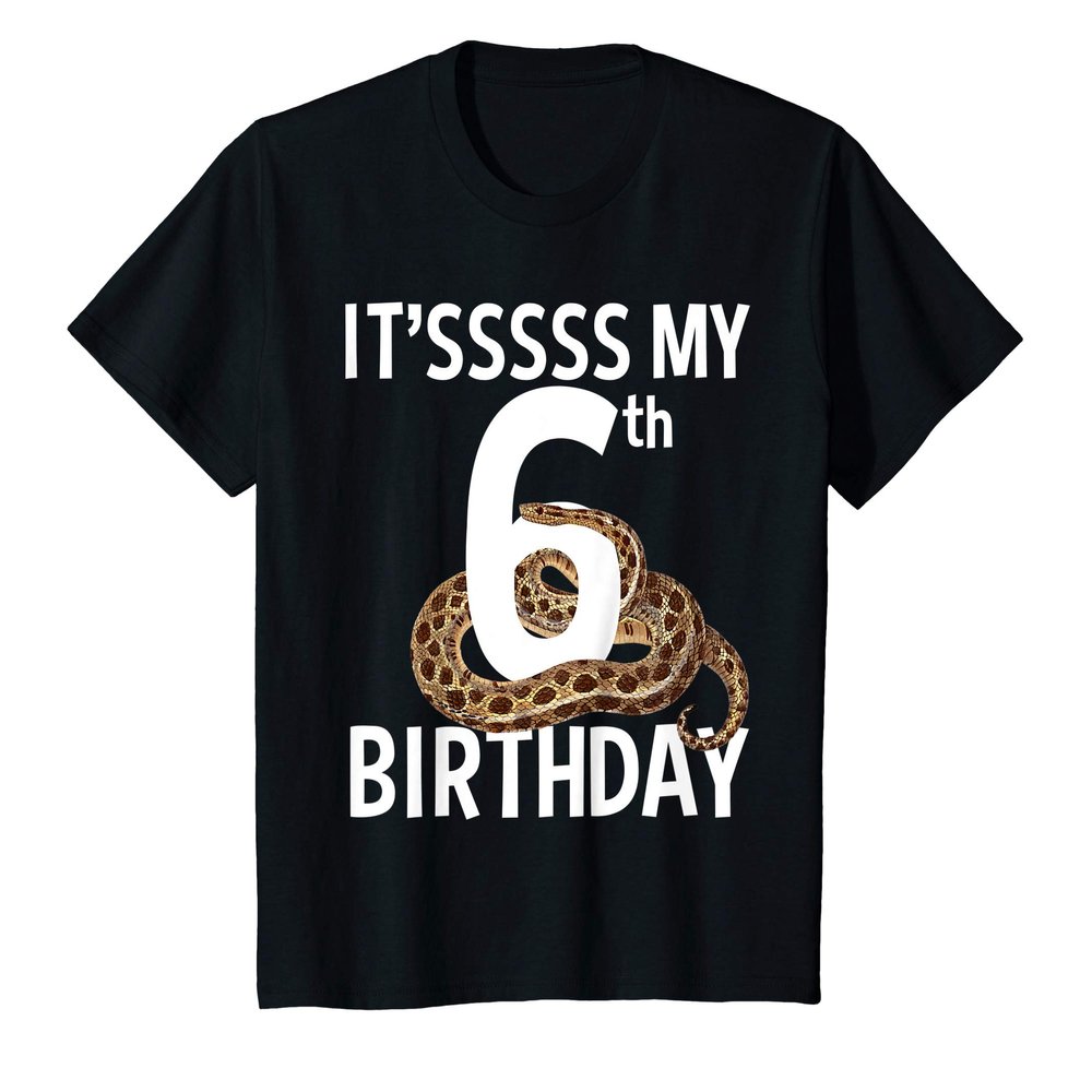6 Year Old Snake Birthday Party Boa Python Reptile 6th Gift T-Shirt