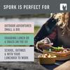 Light My Fire Spork Original 4-Pack 3-in-1 Camping Spoon Fork Knife Combo Reusable Travel & Camping Utensils Lunch Spork Outdoor Backpacking Hiking Picnic Utensil BPA Free, Nature view 4