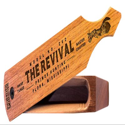 Primos Hunting Revival Wood Grain Turkey Box Call, Loud or Soft Turkey Hunting Call PS262