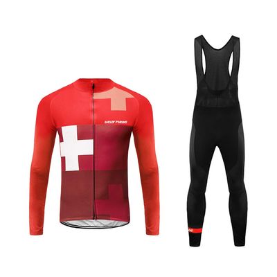 UGLY FROG Winter Fleece Mens Blaze Cycling Jersey Set Cold Wear Thermal Top + Cycling Tights Pants 3D Gel Padded Bike Suits
