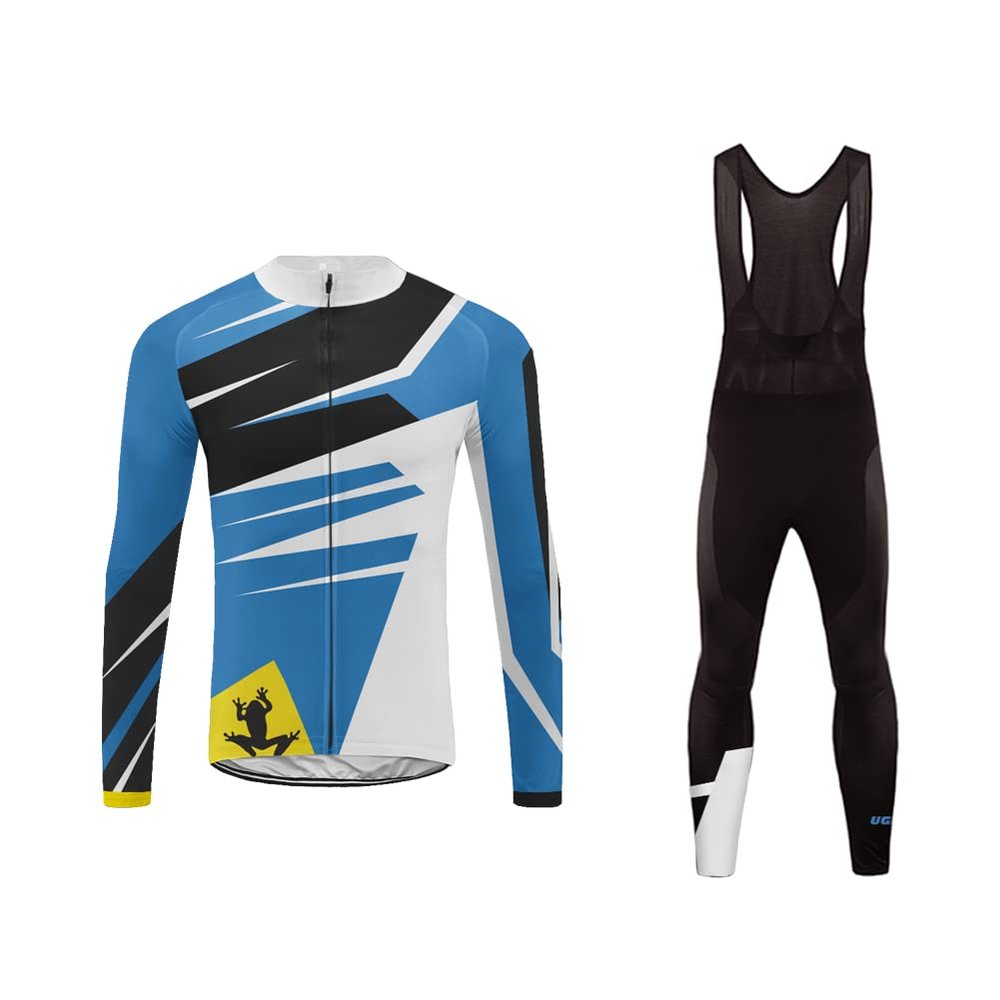 UGLY FROG Winter Fleece Mens Blaze Cycling Jersey Set Cold Wear Thermal Top + Cycling Tights Pants 3D Gel Padded Bike Suits