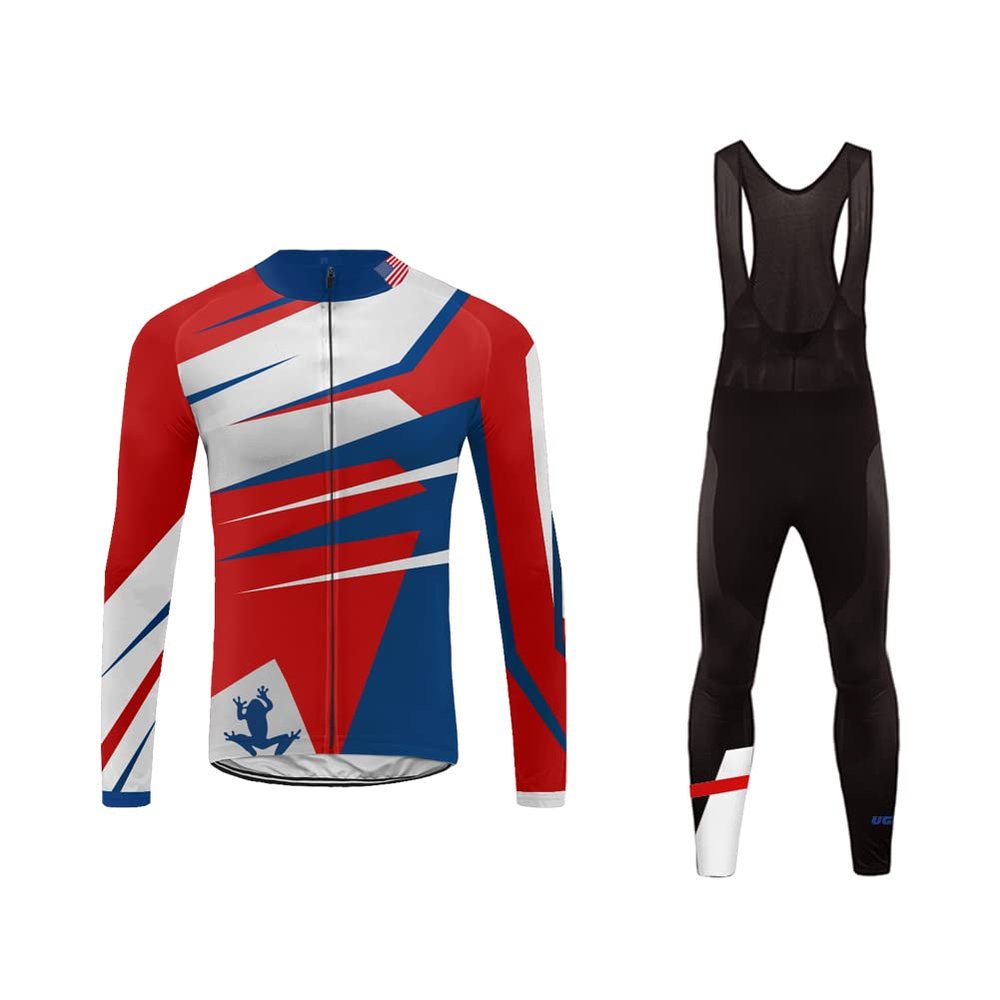 UGLY FROG Winter Fleece Mens Blaze Cycling Jersey Set Cold Wear Thermal Top + Cycling Tights Pants 3D Gel Padded Bike Suits