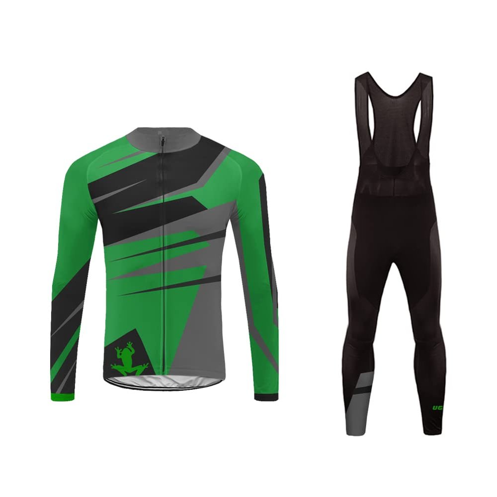 UGLY FROG Winter Fleece Mens Blaze Cycling Jersey Set Cold Wear Thermal Top + Cycling Tights Pants 3D Gel Padded Bike Suits
