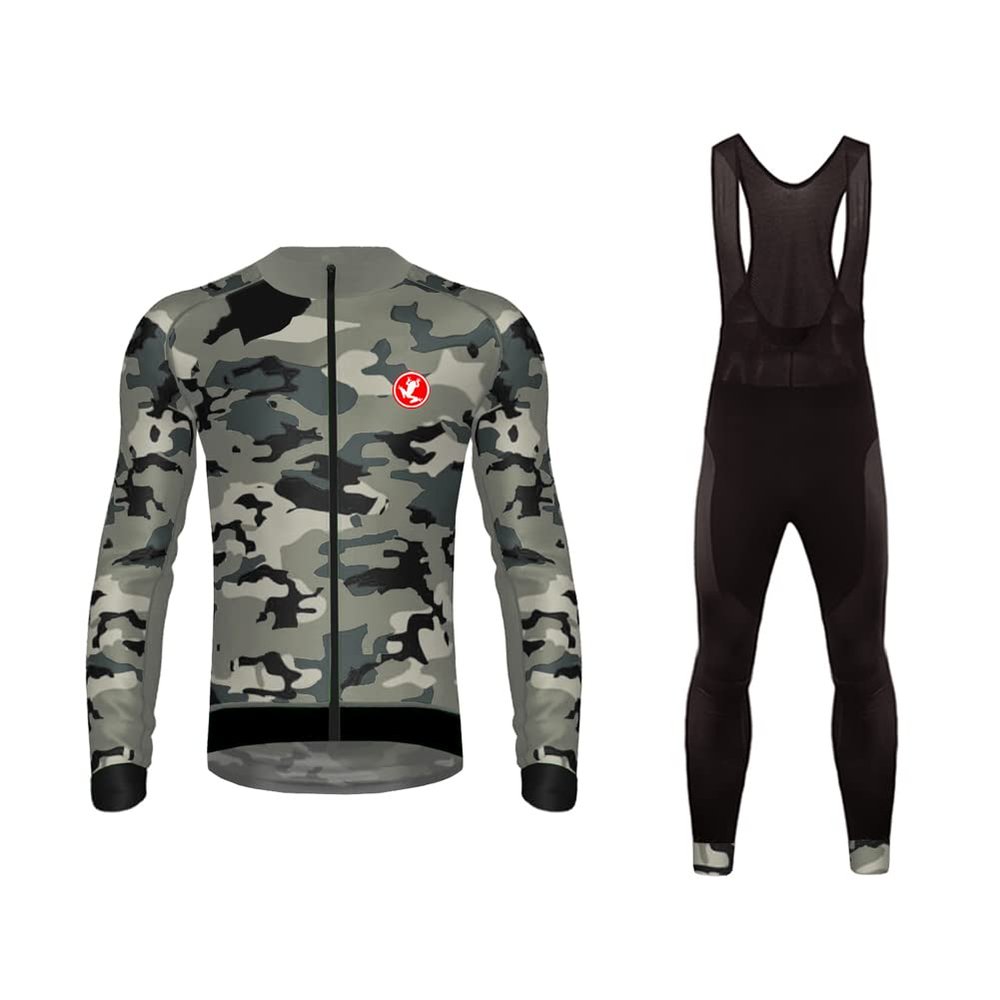 UGLY FROG Winter Fleece Mens Blaze Cycling Jersey Set Cold Wear Thermal Top + Cycling Tights Pants 3D Gel Padded Bike Suits