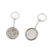 1 PCS Antique Silver Keyrings Keychains Key Ring Chains Tags Clasps S7HZ4 Round Cabochon Base Blank view 1