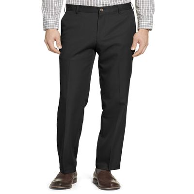 Arrow 1851 Men's Front Straight Fit Solid Twill Micro Dress Pant, Charcoal, 36W x 32L