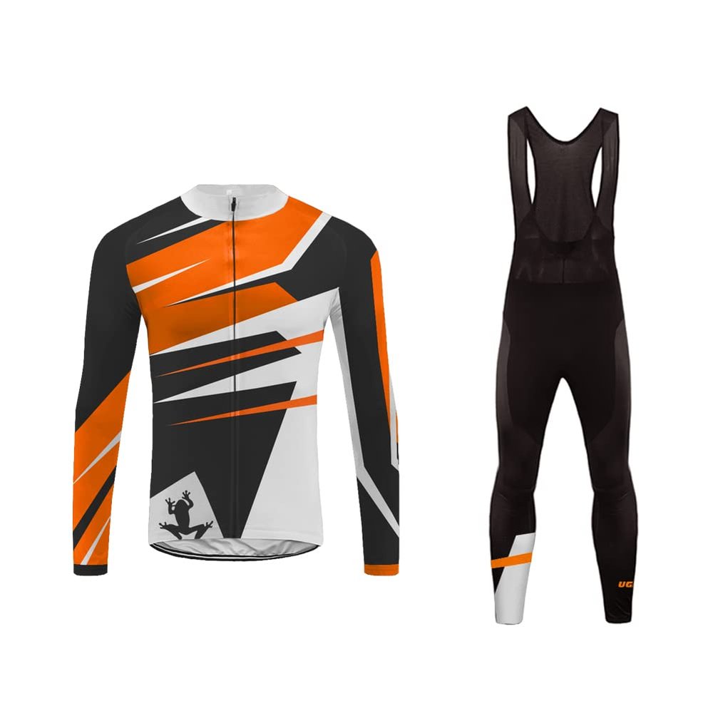 UGLY FROG Winter Fleece Mens Blaze Cycling Jersey Set Cold Wear Thermal Top + Cycling Tights Pants 3D Gel Padded Bike Suits