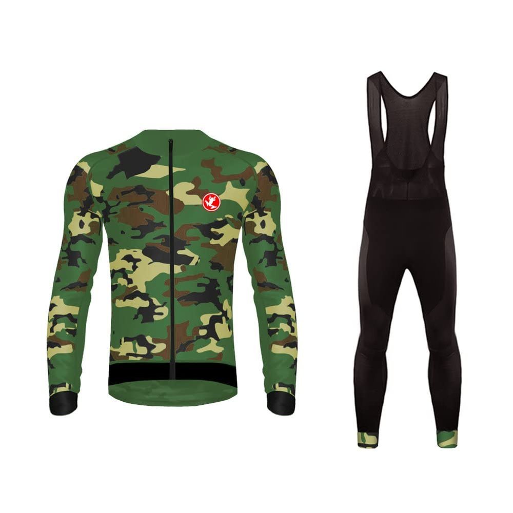 UGLY FROG Winter Fleece Mens Blaze Cycling Jersey Set Cold Wear Thermal Top + Cycling Tights Pants 3D Gel Padded Bike Suits