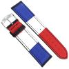 22mm Morellato Black Rubber Genuine Leather Padded Stitched Mens Watch Band 4337 view 3