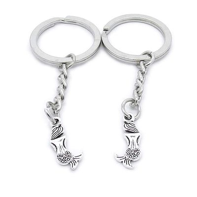 1 Item Metal Keychain Keyring Key Tags Chains Rings Jewelry Bag Charms IH2C5 Mermaid