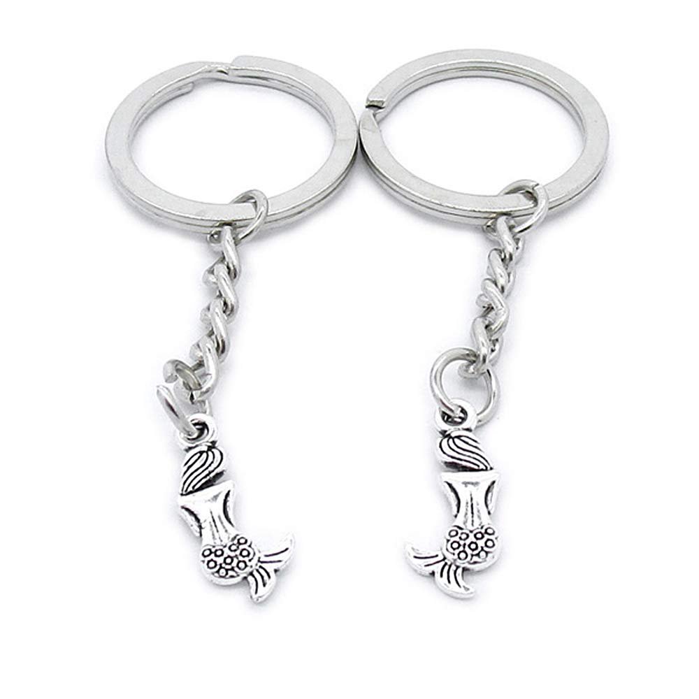1 Item Metal Keychain Keyring Key Tags Chains Rings Jewelry Bag Charms IH2C5 Mermaid