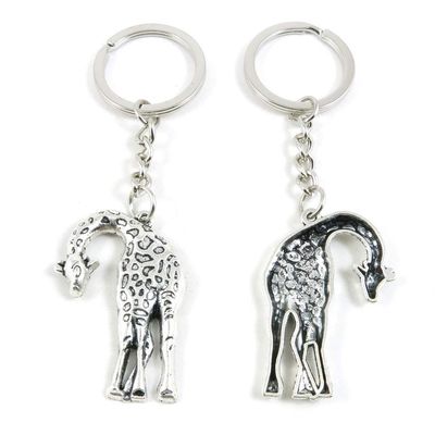 1 Item Metal Keychain Keyring Key Tags Chains Rings Jewelry Bag Charms L6EU2 Giraffe