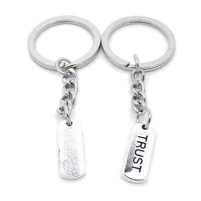 5 Items Metal Keychain Keyring Key Tags Chains Rings Jewelry Bag Charms JI2K4 Trust Tag Sign