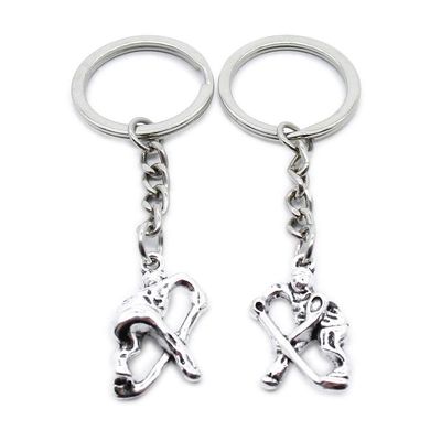 50 Items Metal Keychain Keyring Key Tags Chains Rings Jewelry Bag Charms JZ3Z1 Ice Hockey