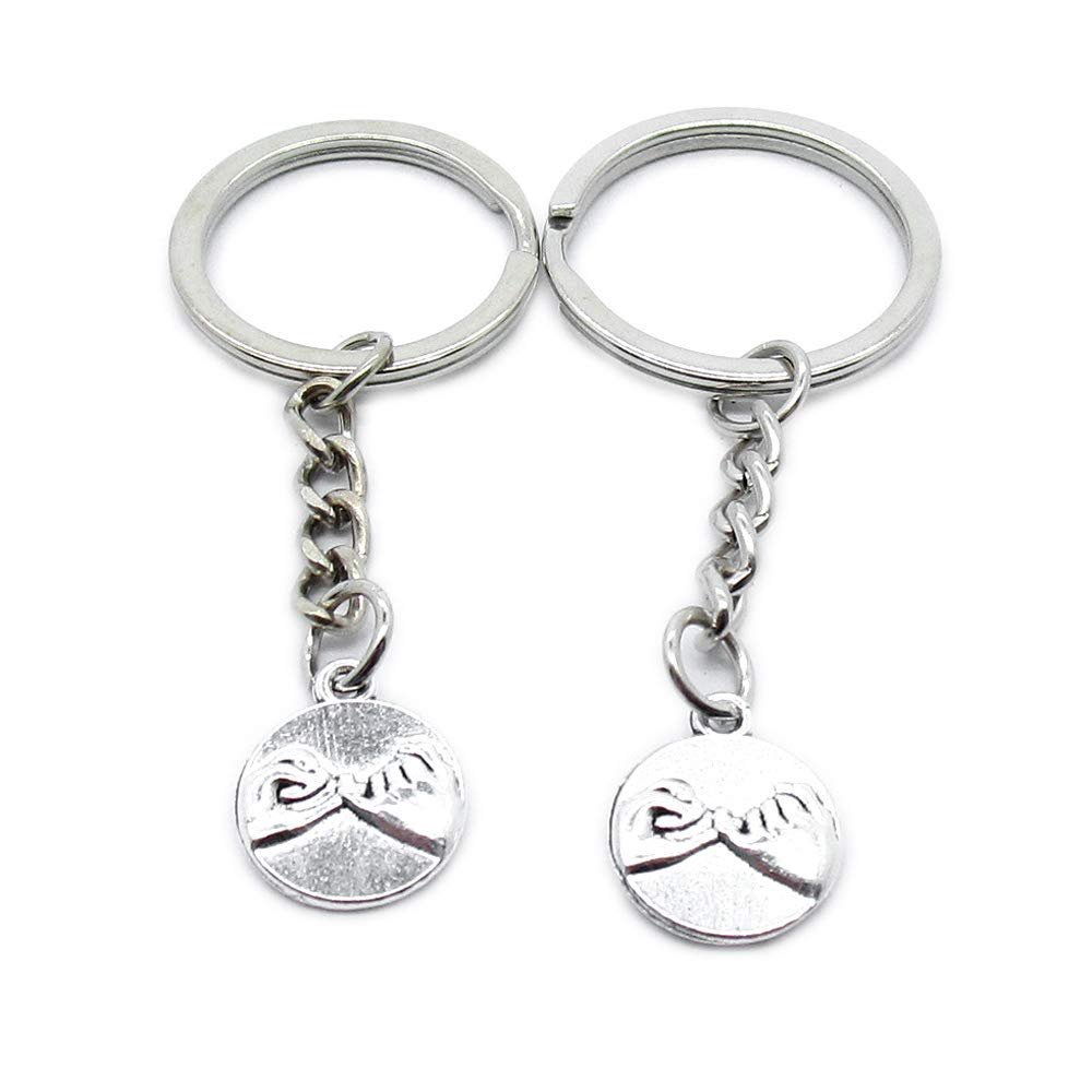 5 Items Metal Keychain Keyring Key Tags Chains Rings Jewelry Bag Charms JP5D4 Pinky Promise
