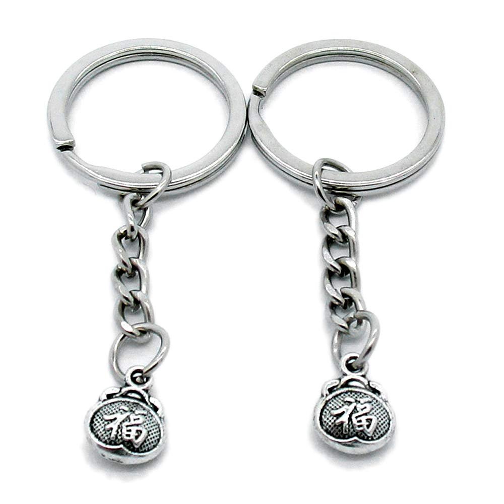 1 Item Metal Keychain Keyring Key Tags Chains Rings Jewelry Bag Charms F6TK1 Chinese Blessed Bag