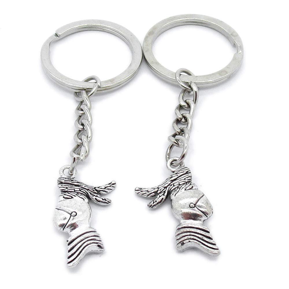1 Item Metal Keychain Keyring Key Tags Chains Rings Jewelry Bag Charms NI4Y8 Knight Helmet