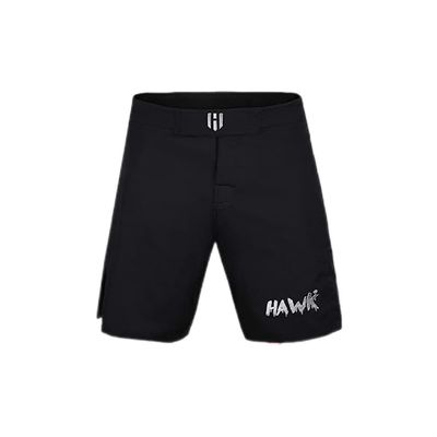 Hawk Sports Athletic No Gi MMA Workout Shorts for Men and Women - MMA Shorts for Boxing, Kickboxing, Jiu Jitsu, Muay Thai, Wrestling, Exercise, Training & Sparring - Black, Waist 32