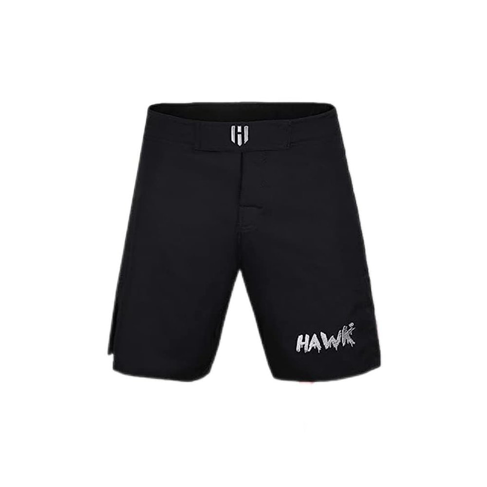 Hawk Sports Athletic No Gi MMA Workout Shorts for Men and Women - MMA Shorts for Boxing, Kickboxing, Jiu Jitsu, Muay Thai, Wrestling, Exercise, Training & Sparring - Black, Waist 32