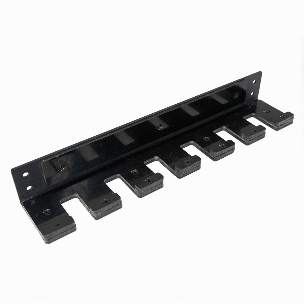 Valor Fitness Wall-Mounted Olympic Barbell Rack 6-Bar Holder for Home Gym Weightlifting Storage, Heavy-Duty Organizer, 300 lb Capacity