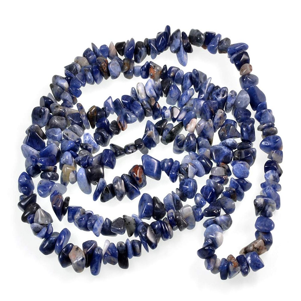 AD Beads 34 inches 5-10mm Natural Chips Nuggets Freeform Tumbled Irregular Gemstone for Necklace Bracelet Earring Chandelier Healing Crystal (Sodalite)