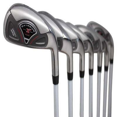 Extreme X7 High MOI +2 inch Over XL Big & Tall Men's Complete 7-Piece Iron Set (5-SW) Right Handed Regular R Flex Graphite Shafts (Tall 6'3"+ / +2" Over) with Jumbo Black Pro Velvet Grip