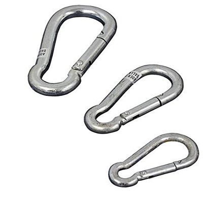 Ader 5mm, 8mm,10mm Stainless Steel 316 Spring Quick Snap Link Hook Carabiner D Ring, Set of 4, 8,12 (SLK-10SS, 8PCs)