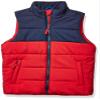 Amazon Essentials Boys' Heavyweight Outerwear Puffer Vest, Navy Red Color Block, X-Large view 1