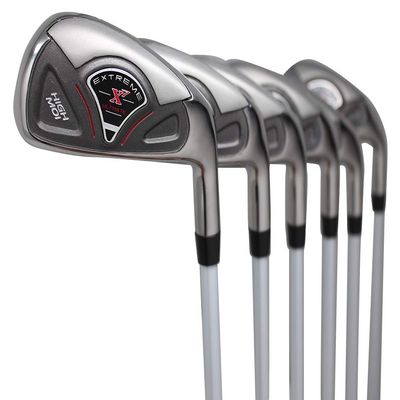 Extreme X7 High MOI +2 inch Over XL Big & Tall Men's Complete 6-Piece Iron Set (6-SW) Right Handed Regular R Flex Graphite Shafts (Tall 6'3"+ / +2" Over) with Jumbo Black Pro Velvet Grip