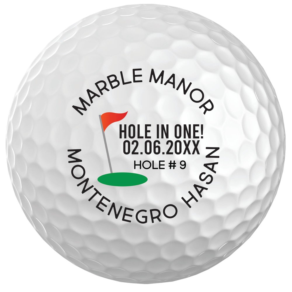 Infusion Personalized Golf Balls - Custom Hole in One Monogrammed Golf Balls (Hole in One, 12 Balls)