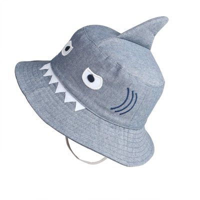 jerague Kids Toddler Baby Summer Bucket Sun Hat Breathable Adjustable Fisherman Hats, Animal Grey, 0-6 Months
