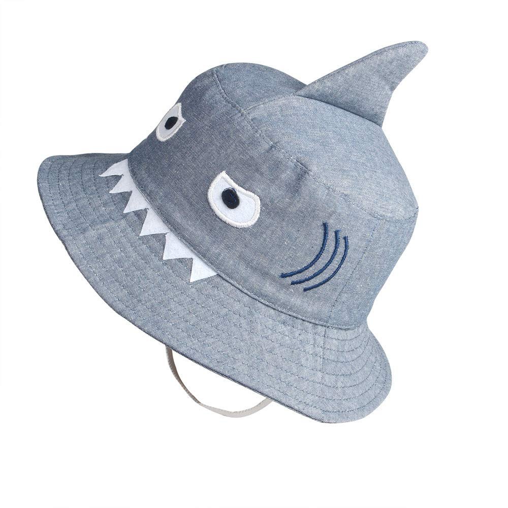 jerague Kids Toddler Baby Summer Bucket Sun Hat Breathable Adjustable Fisherman Hats, Animal Grey, 0-6 Months