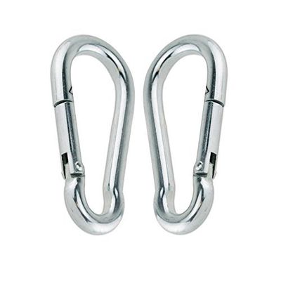 Ader 5mm, 8mm,10mm Stainless Steel 316 Spring Quick Snap Link Hook Carabiner D Ring, Set of 4, 8,12 (SLK-8SS, 12PCs)