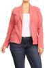 Plus Size Casual Solid Basic Long Sleeve Blazer Cardigan Jacket/Made in USA Dusty Pink 3XL view 1