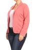 Plus Size Casual Solid Basic Long Sleeve Blazer Cardigan Jacket/Made in USA Dusty Pink 3XL view 2
