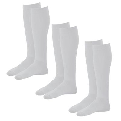 Ames Walker 15-20 mmHg Coolmax Knee High Compression Socks 3-Pack White X-Large