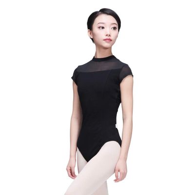 118141014 New Lycra Christmas Ballet Leotards Princess Line Cap Sleeve Dance Leotards (M 165, Black)