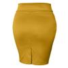 NE PEOPLE Women's Midi Skirt Stretch Knit Bodycon Slim Fit Office Elastic Waist Pencil Solid Skirt Made in USA NEWSK10 Mustard L view 2